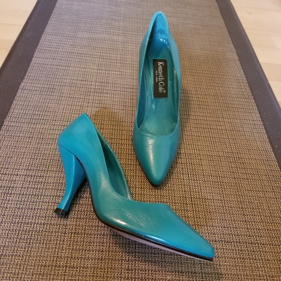 KENNETH COLE Teal Leather Heels (Size 6B) - Picture 11 of 14